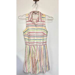 𝅺Original Penguin striped vintage button down Summer Dress sleeveless size 4 sm